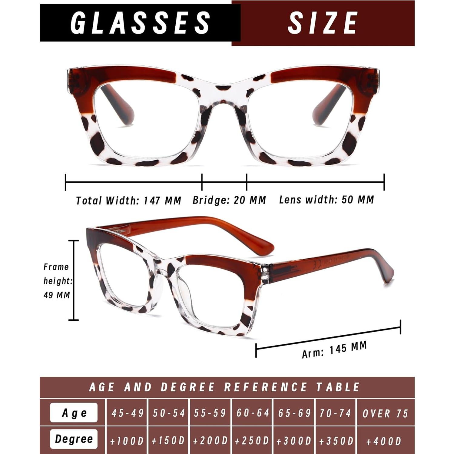 Gafas de Lectura Hubeye Estilo Oprah +2.0 Bloqueo Luz Azul