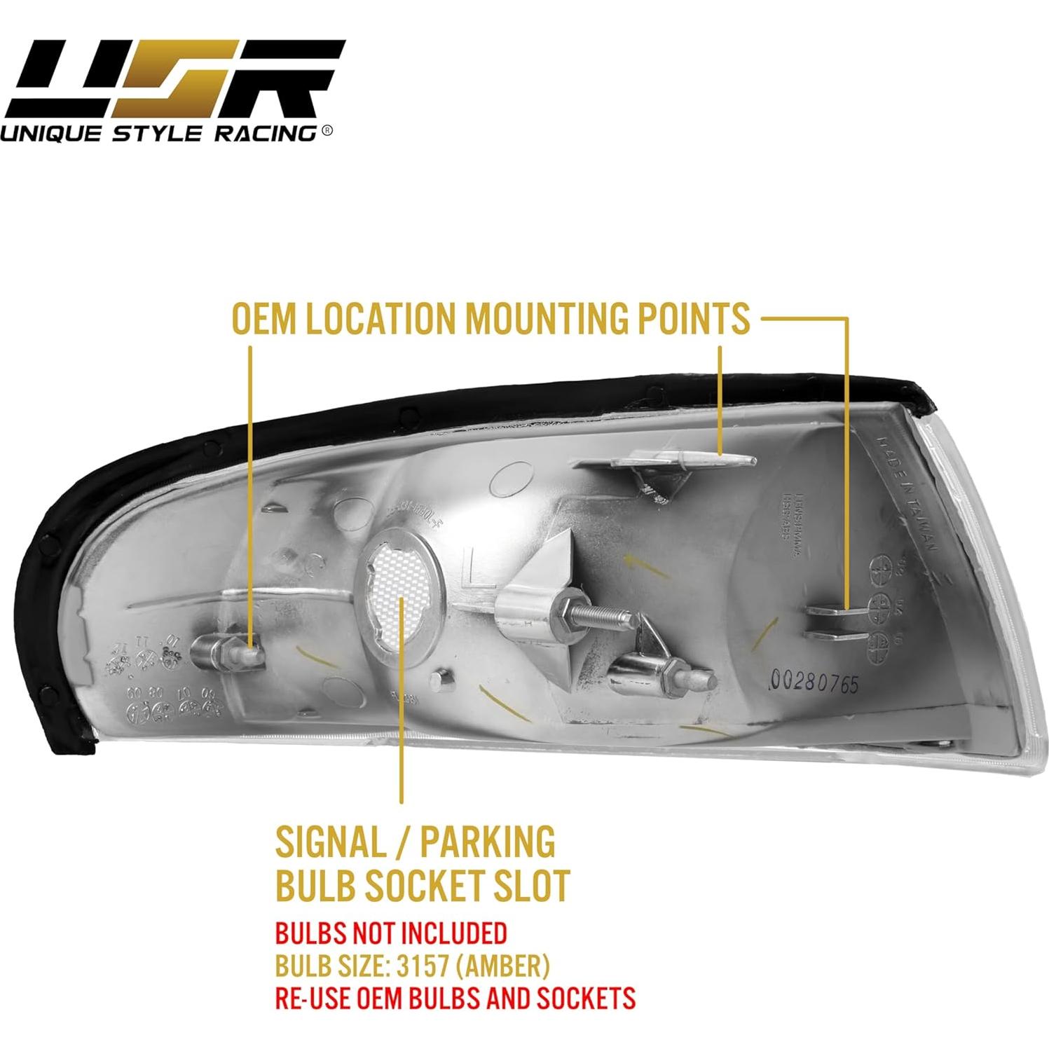 Luz de Esquina Clara USR para Ford Mustang 94-98 - Par