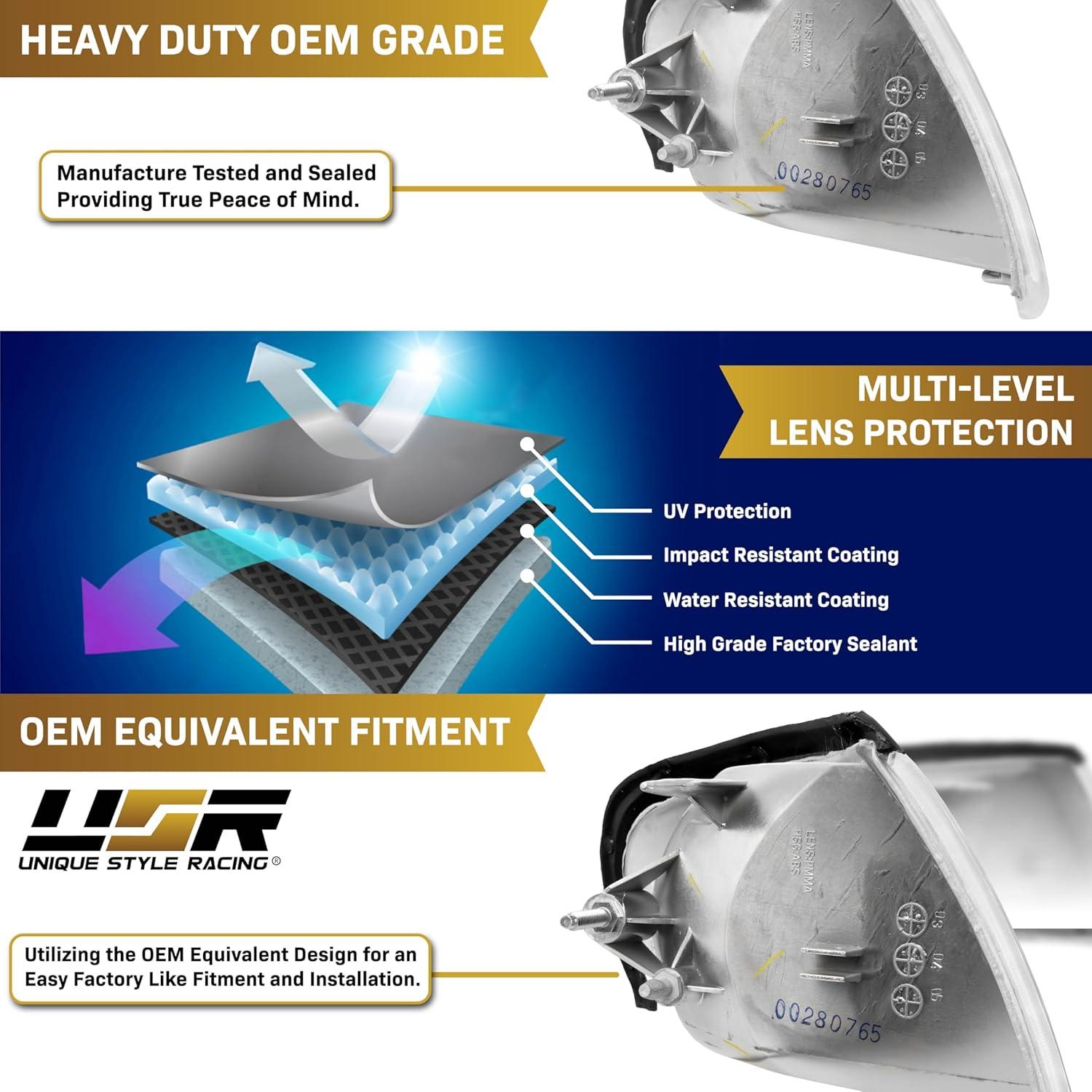 Luz de Esquina Clara USR para Ford Mustang 94-98 - Par