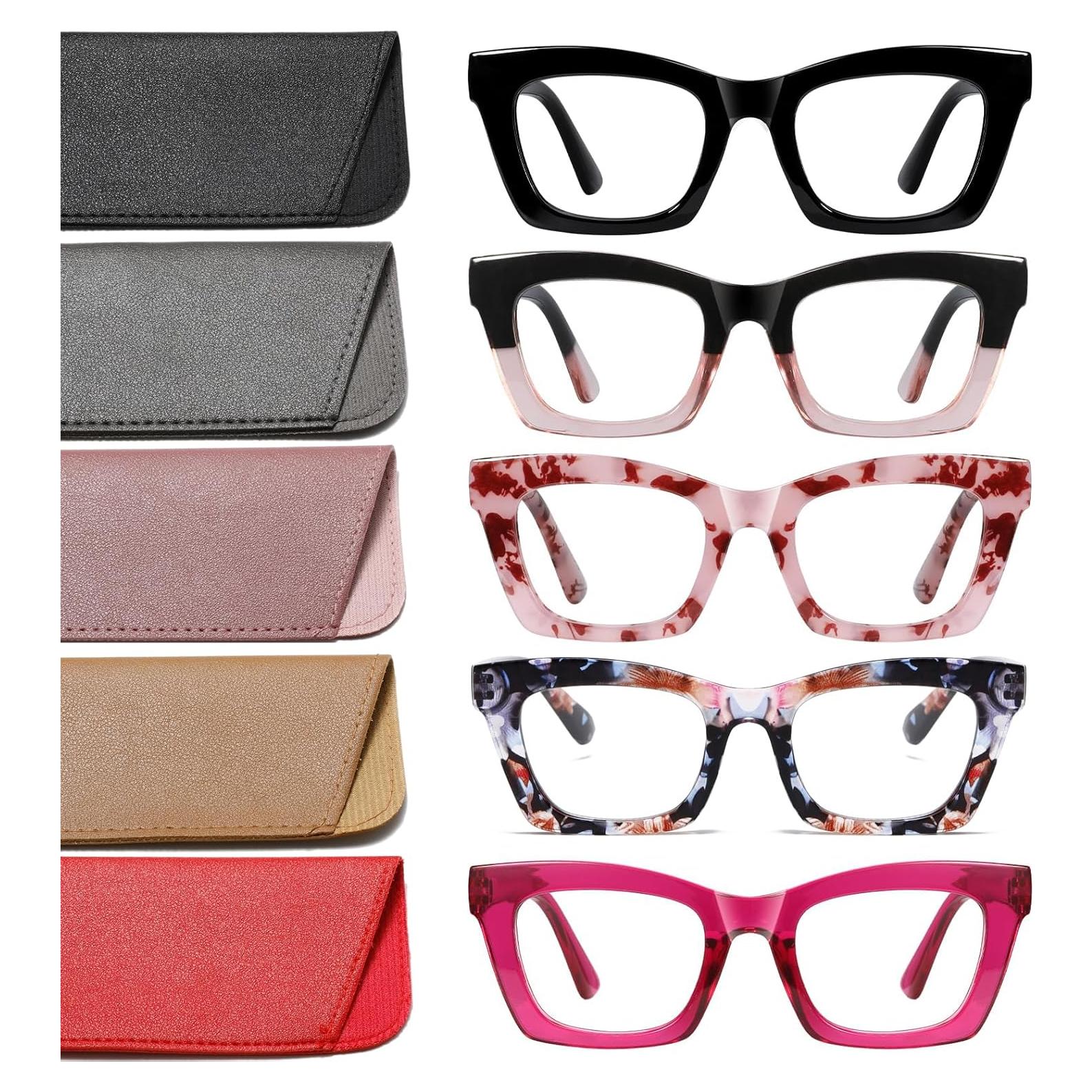 Gafas de lectura Hubeye 5 Pack +2.0 Dioptrías con luz azul