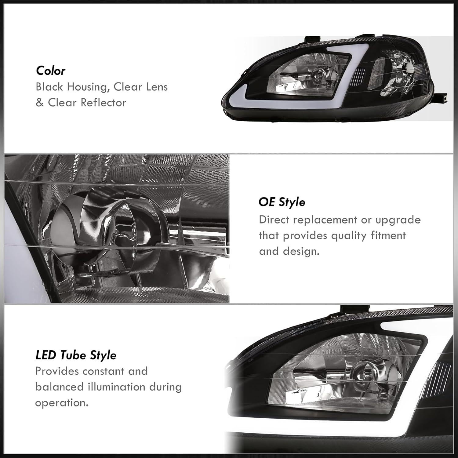 Faros LED DRL AJP Distribuidores para Honda Civic 1999-2000