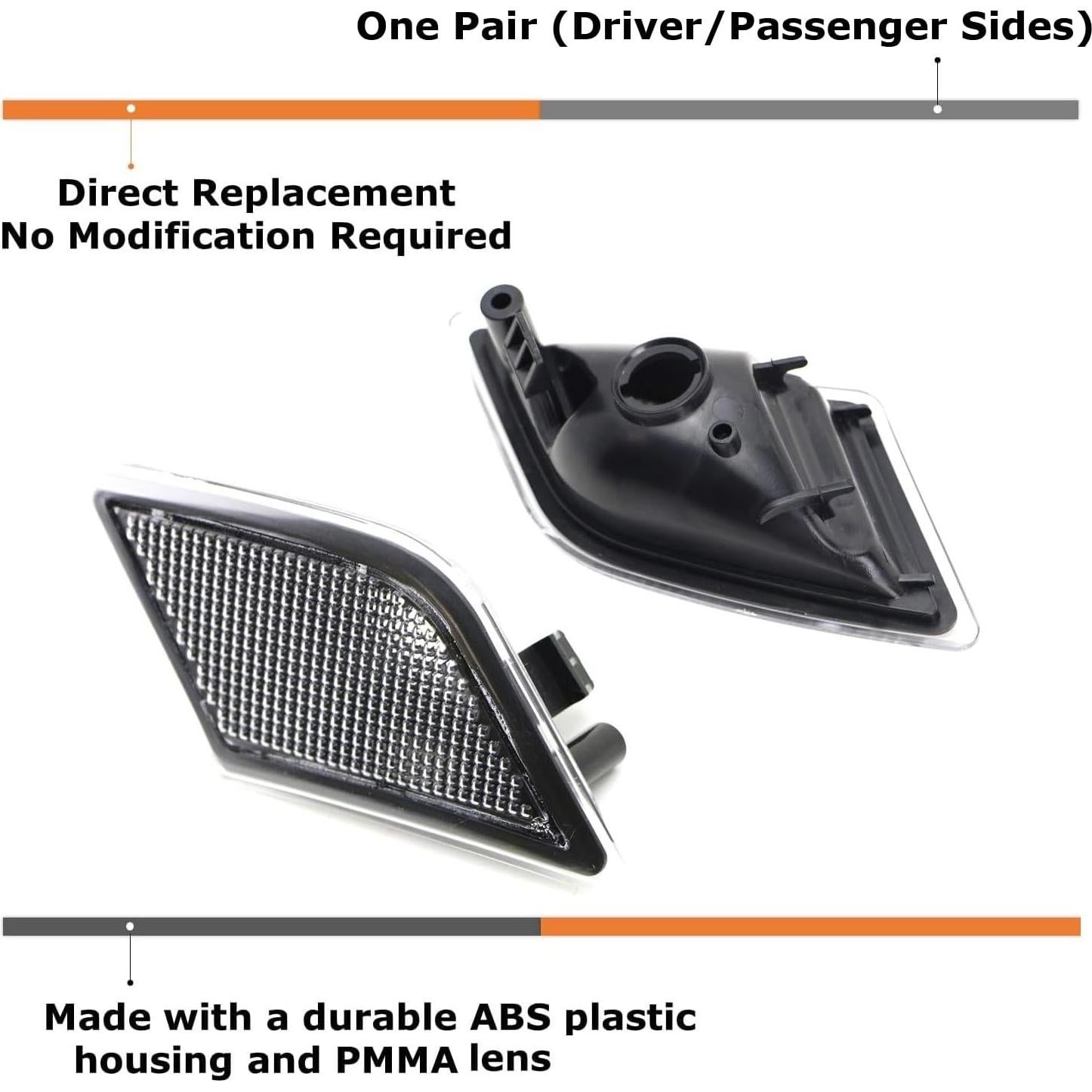 Carcasa Lámpara Marcadora Lateral iJDMTOY Humo para Mercedes W204