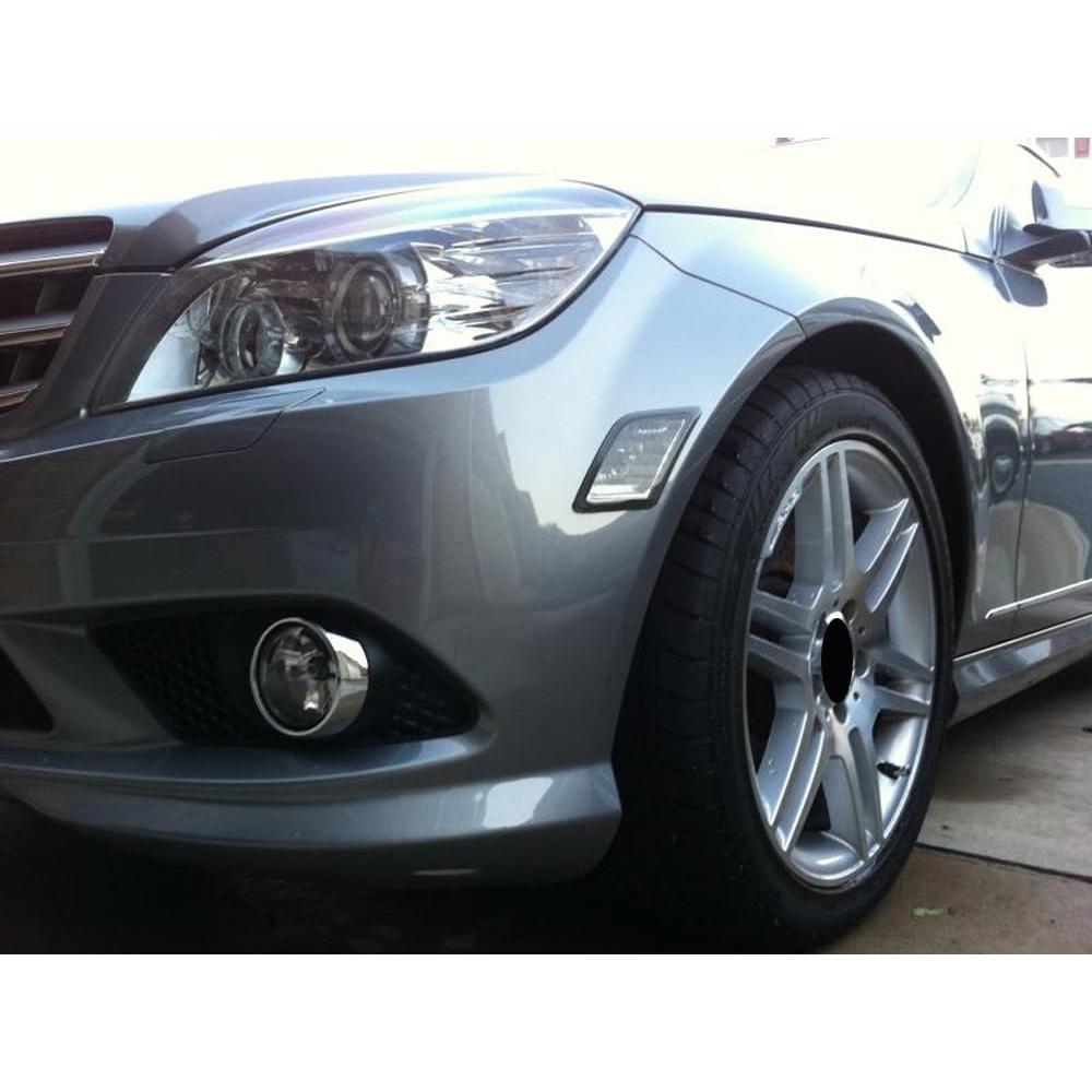 Carcasa Lámpara Marcadora Lateral iJDMTOY Humo para Mercedes W204