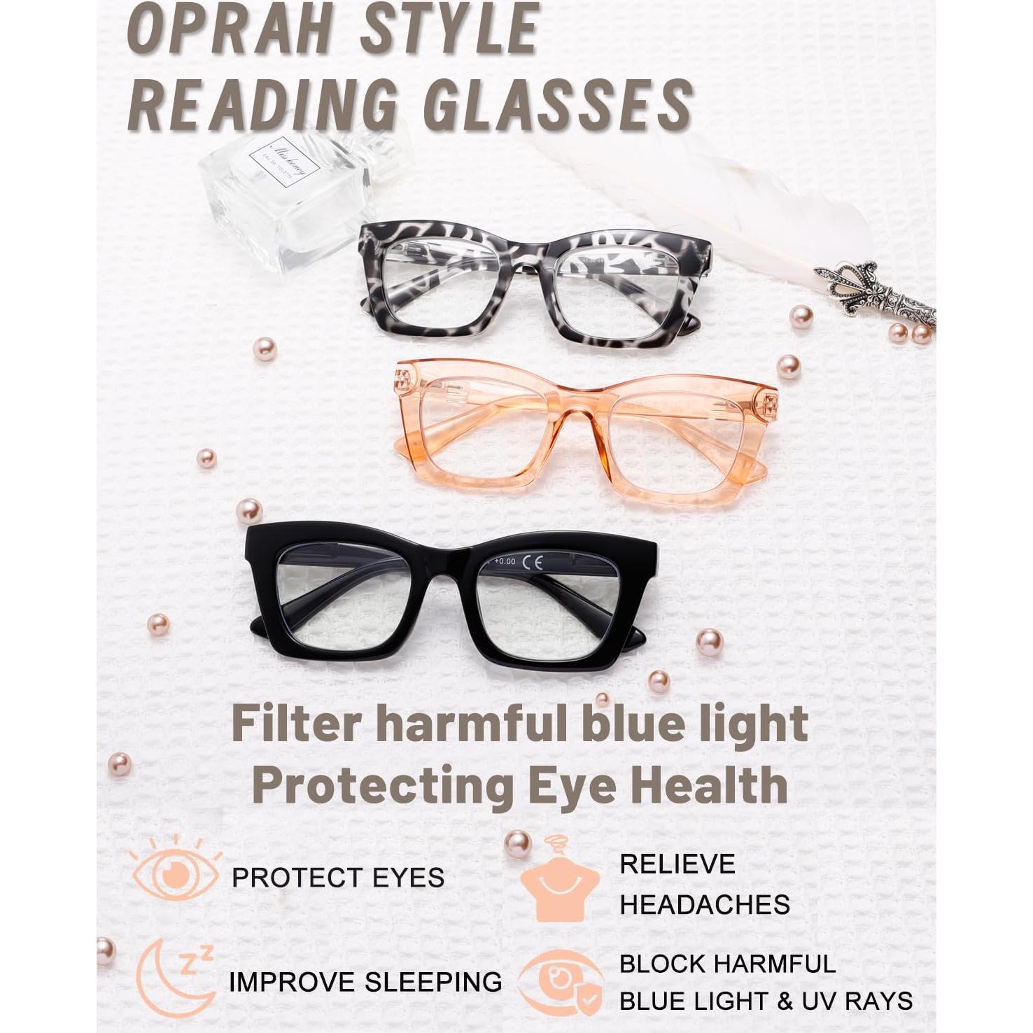 Gafas de lectura Hubeye 3 Pack con bloqueo luz azul +3.0