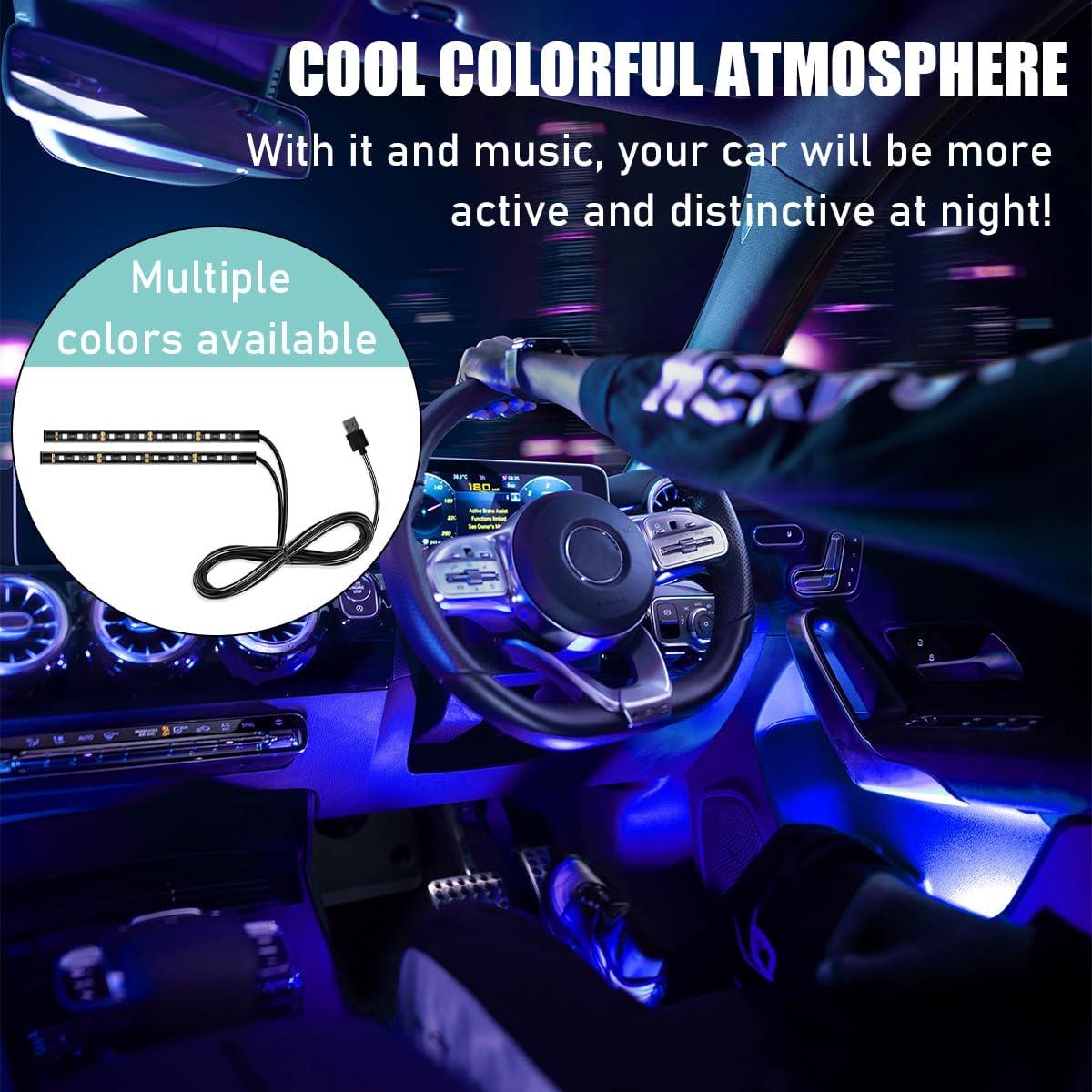Tira de Luz LED para Auto Yourkar Azul 24 LEDs USB Impermeable