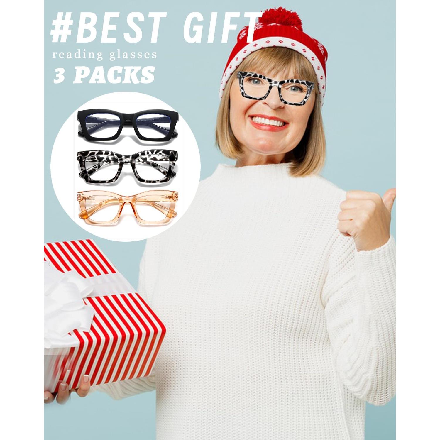 Gafas de lectura Hubeye 3 Pack con bloqueo luz azul +1.25