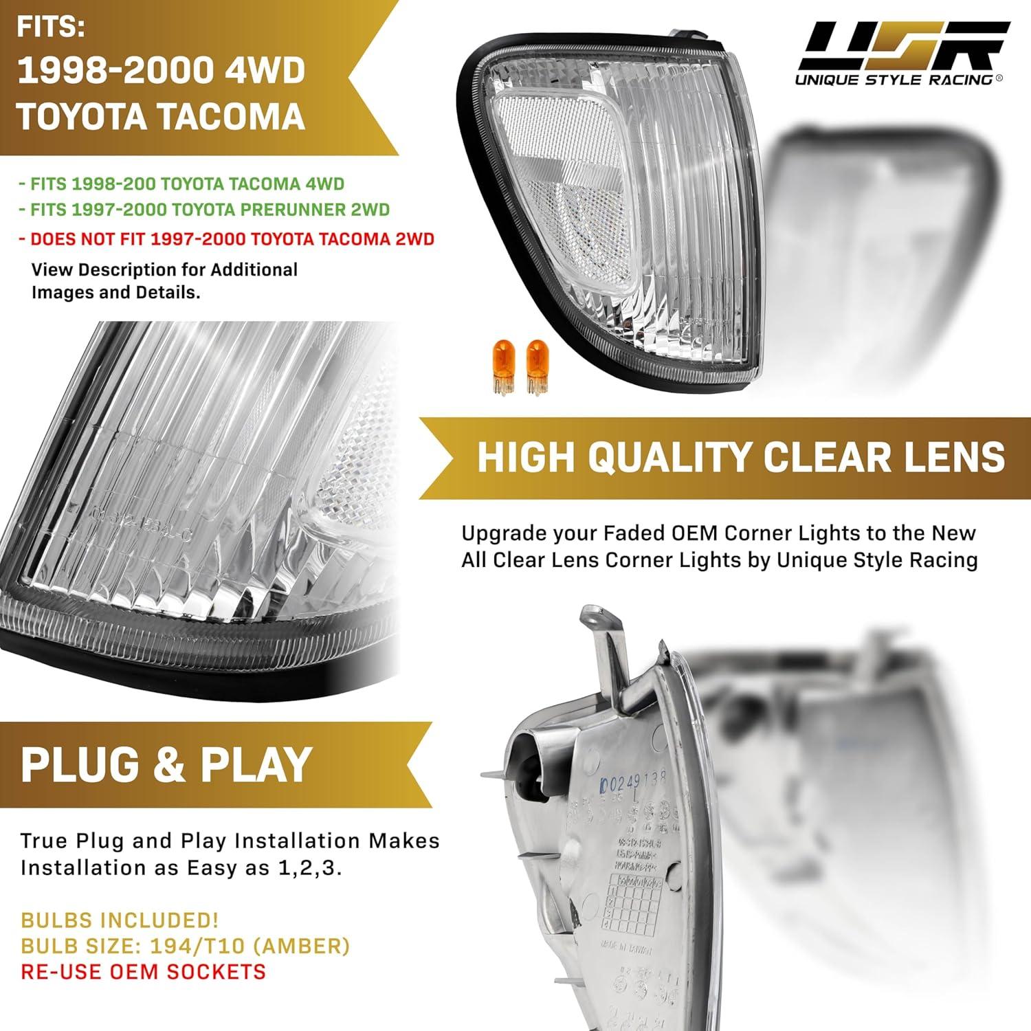 Luz de Esquina Frontales USR para Toyota Tacoma 98-00 - Lente Claro