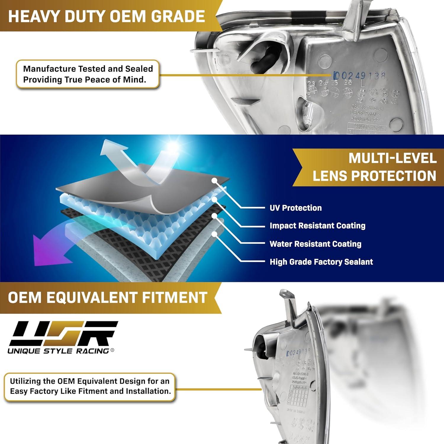 Luz de Esquina Frontales USR para Toyota Tacoma 98-00 - Lente Claro