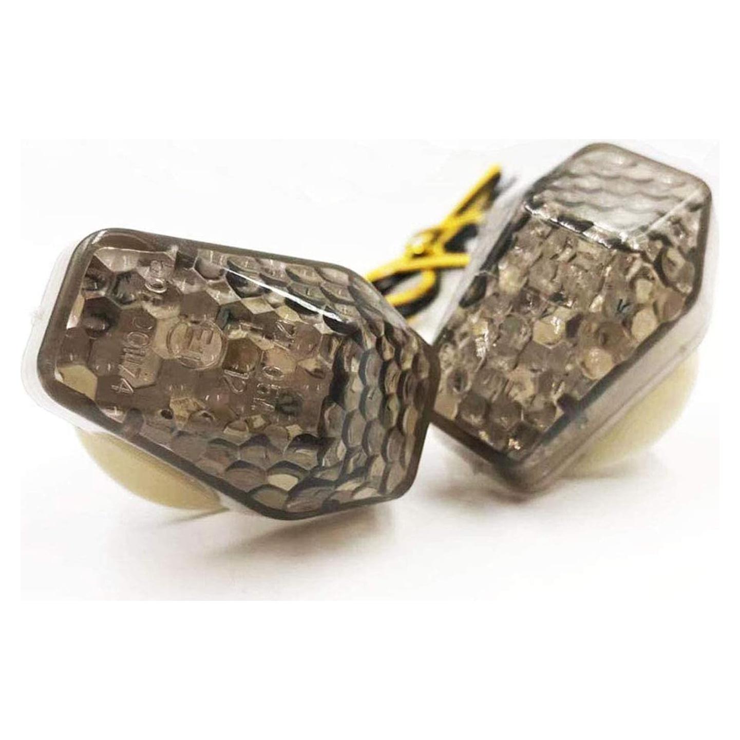 Indicadores LED Ahumados SAMDO para Motocicleta 12V - 2 Piezas