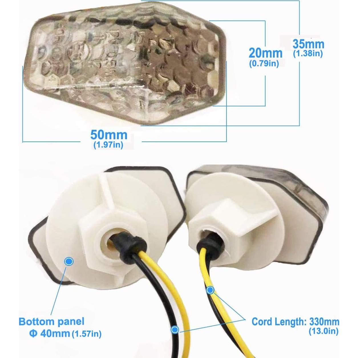 Indicadores LED Ahumados SAMDO para Motocicleta 12V - 2 Piezas