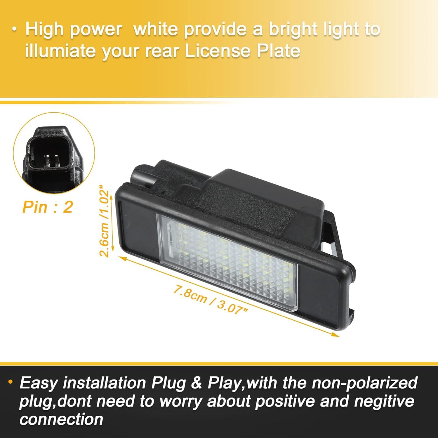 Luz de Placa LED X AUTOHAUX para Peugeot 207/208/308 - Blanca
