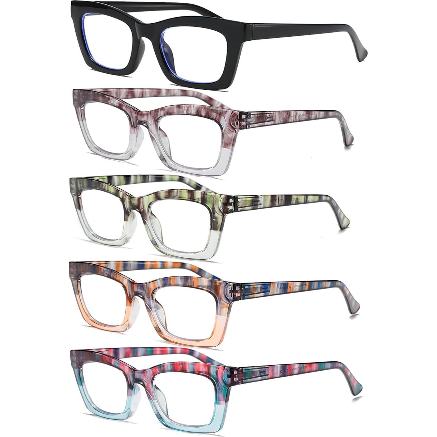 Gafas de Lectura Hubeye 5 Pares +3.0 Anti-Luz Azul