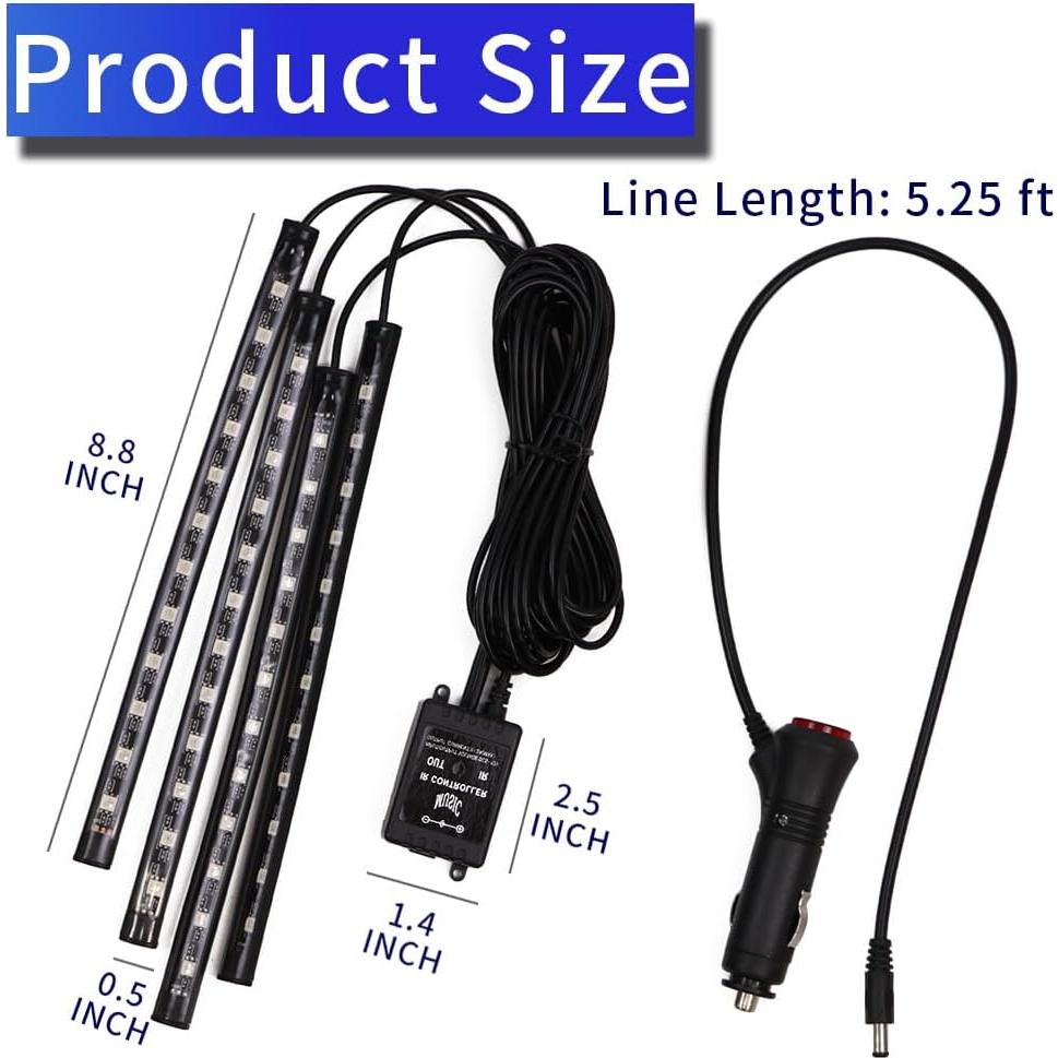 Luces LED de Interior para Auto Ongfuwu 48 LED RGB Control Remoto