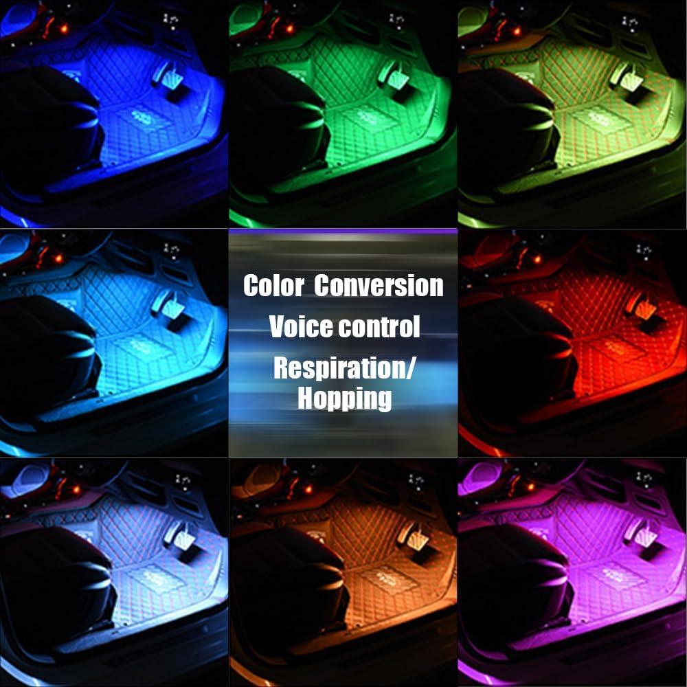 Luces LED de Interior para Auto Ongfuwu 48 LED RGB Control Remoto