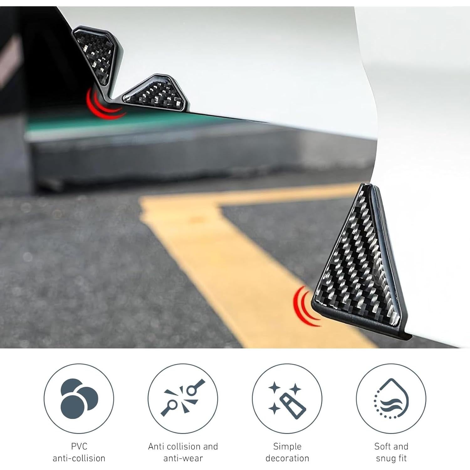 Protectores de Esquinas de Puertas de Coche Bawkars 5.3 cm 2 Pcs