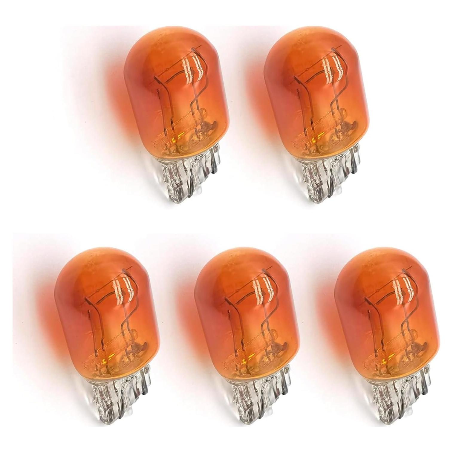 Paquete de 5 bombillas T20 Merdege 12V 21/5W Amarillo