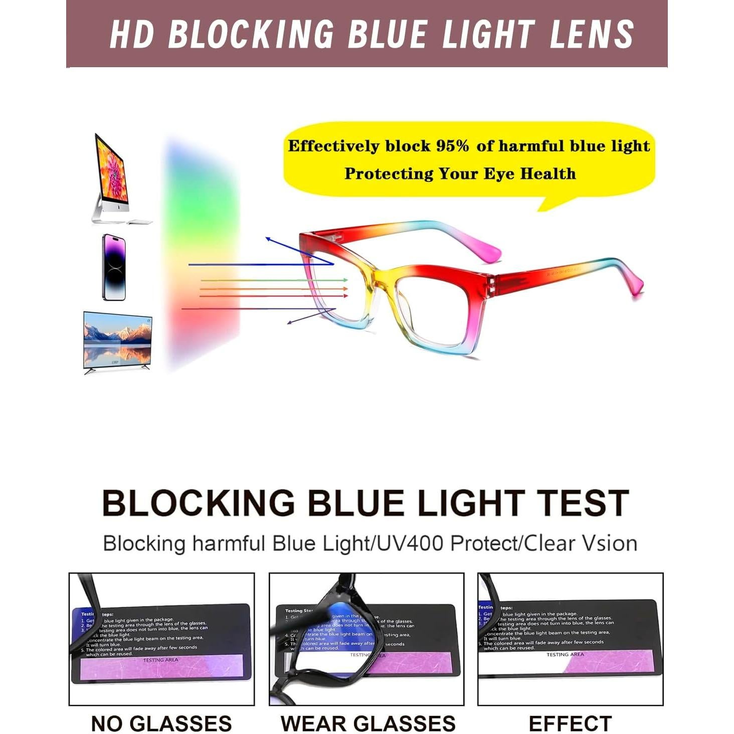 Gafas de Lectura Hubeye Estilo Oprah +2.75 Bloqueo Luz Azul