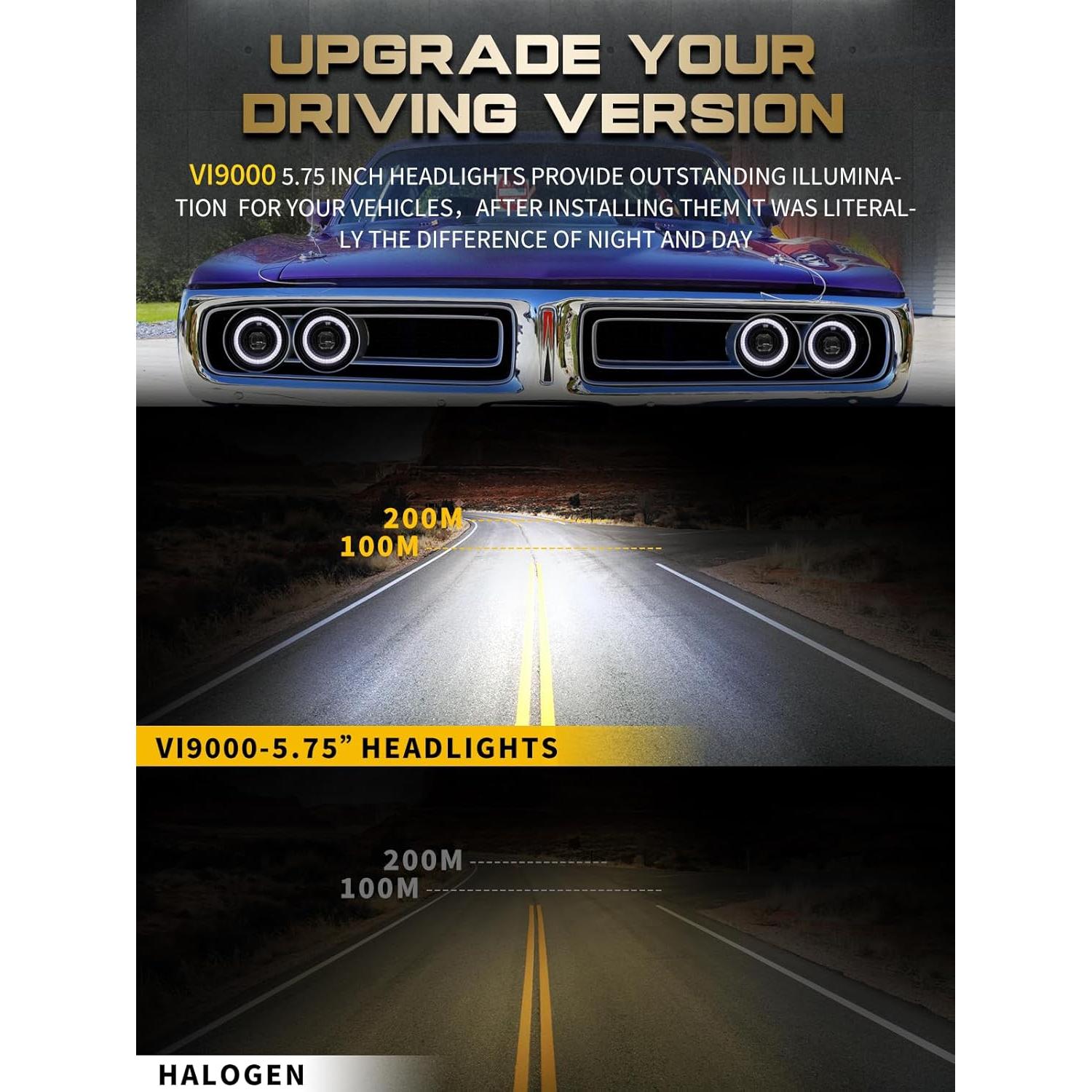 Faros LED 5.75" VI9000 Antideslumbrantes para Chevy