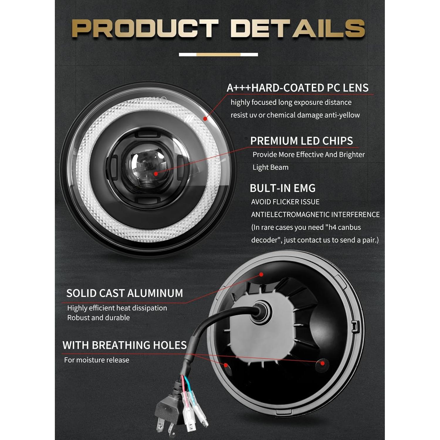 Faros LED 5.75" VI9000 Antideslumbrantes para Chevy