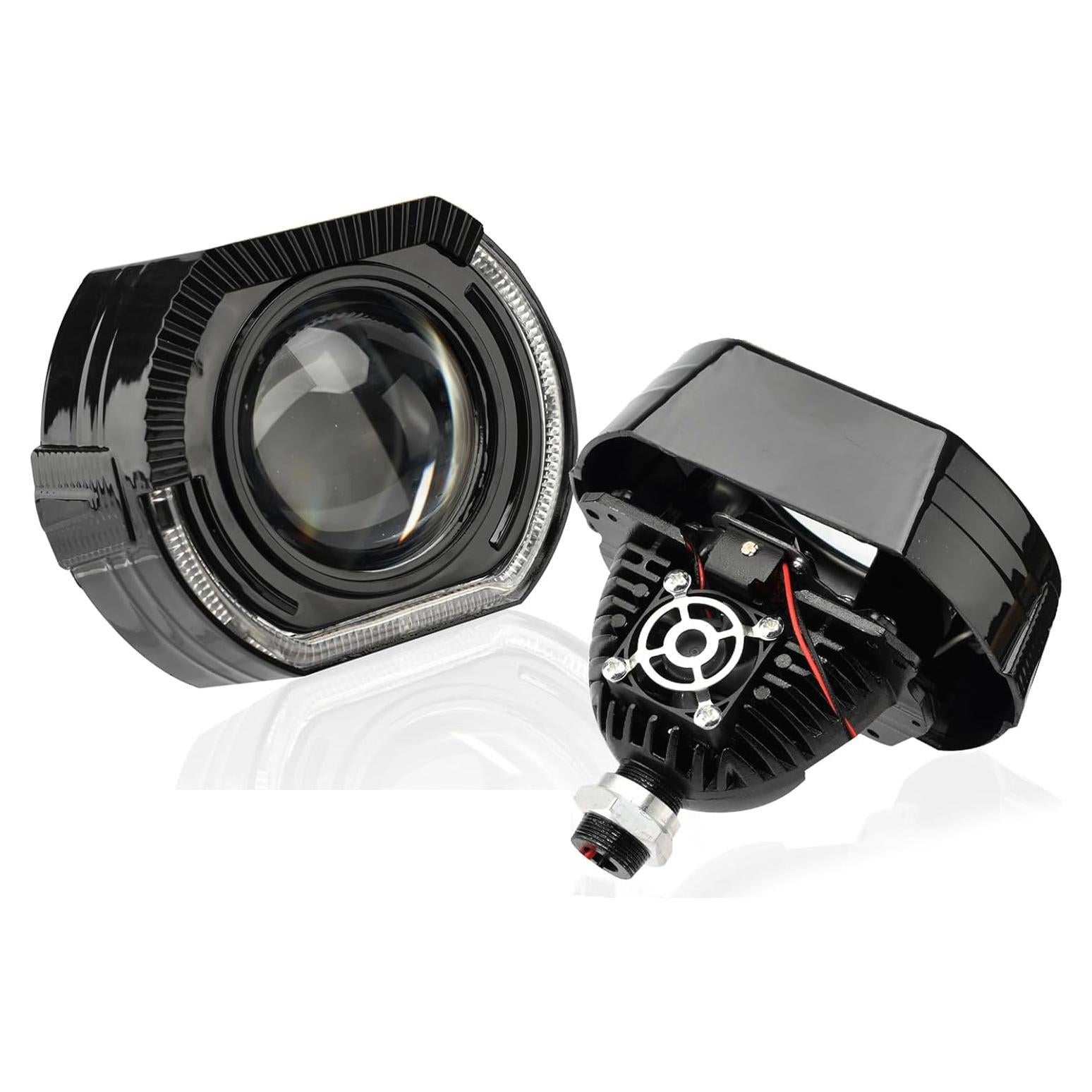 Lente de Proyector HDYEGIOU 3.0" con Ojos de Ángel Amarillos