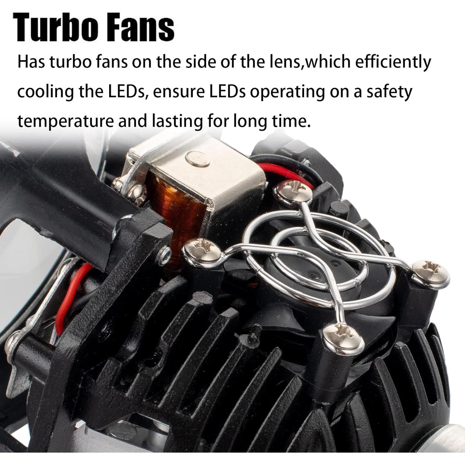 Lente de Proyector HDYEGIOU 3.0" con Ojos de Ángel Amarillos