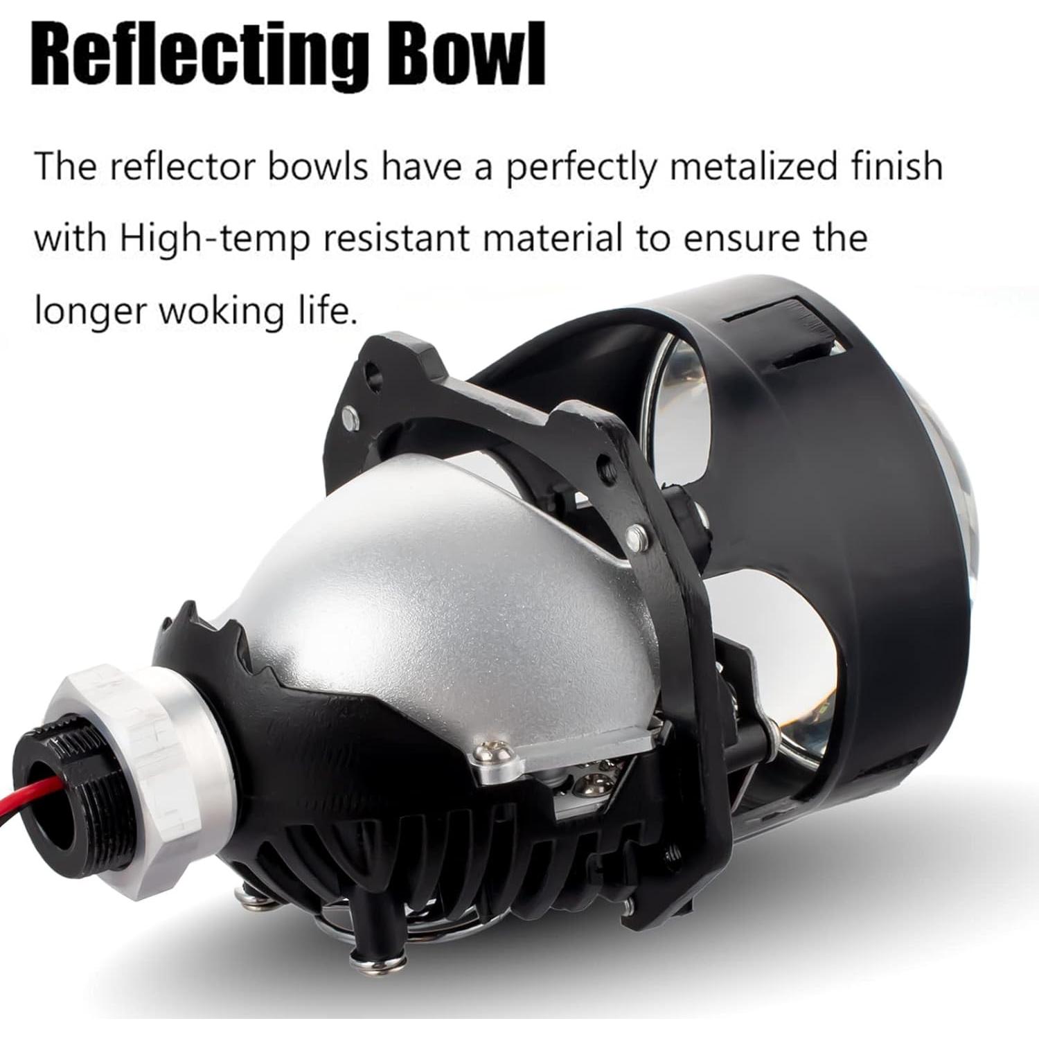 Lente de Proyector HDYEGIOU 3.0" con Ojos de Ángel Amarillos