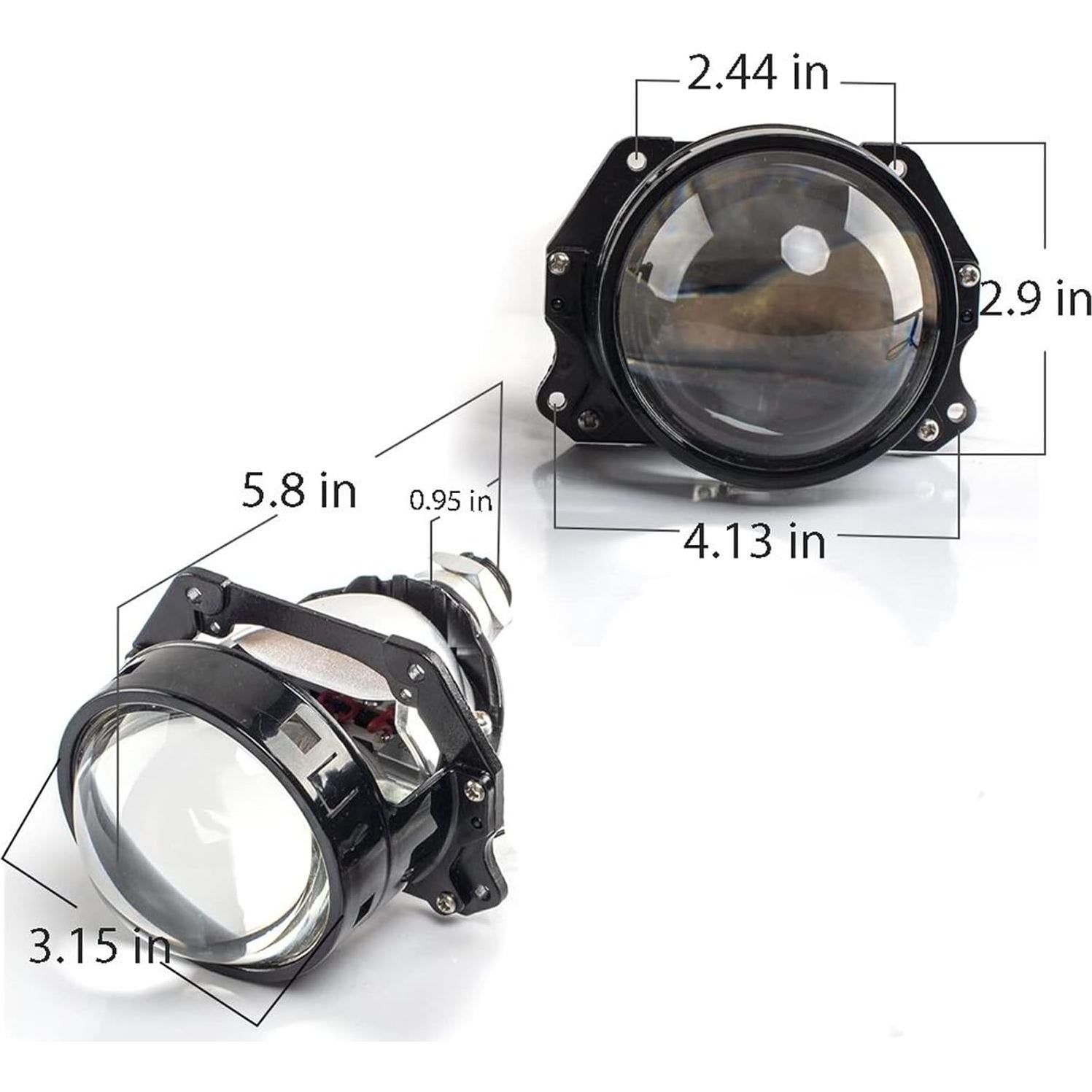 Lente de Proyector HDYEGIOU 3.0" con Ojos de Ángel Amarillos