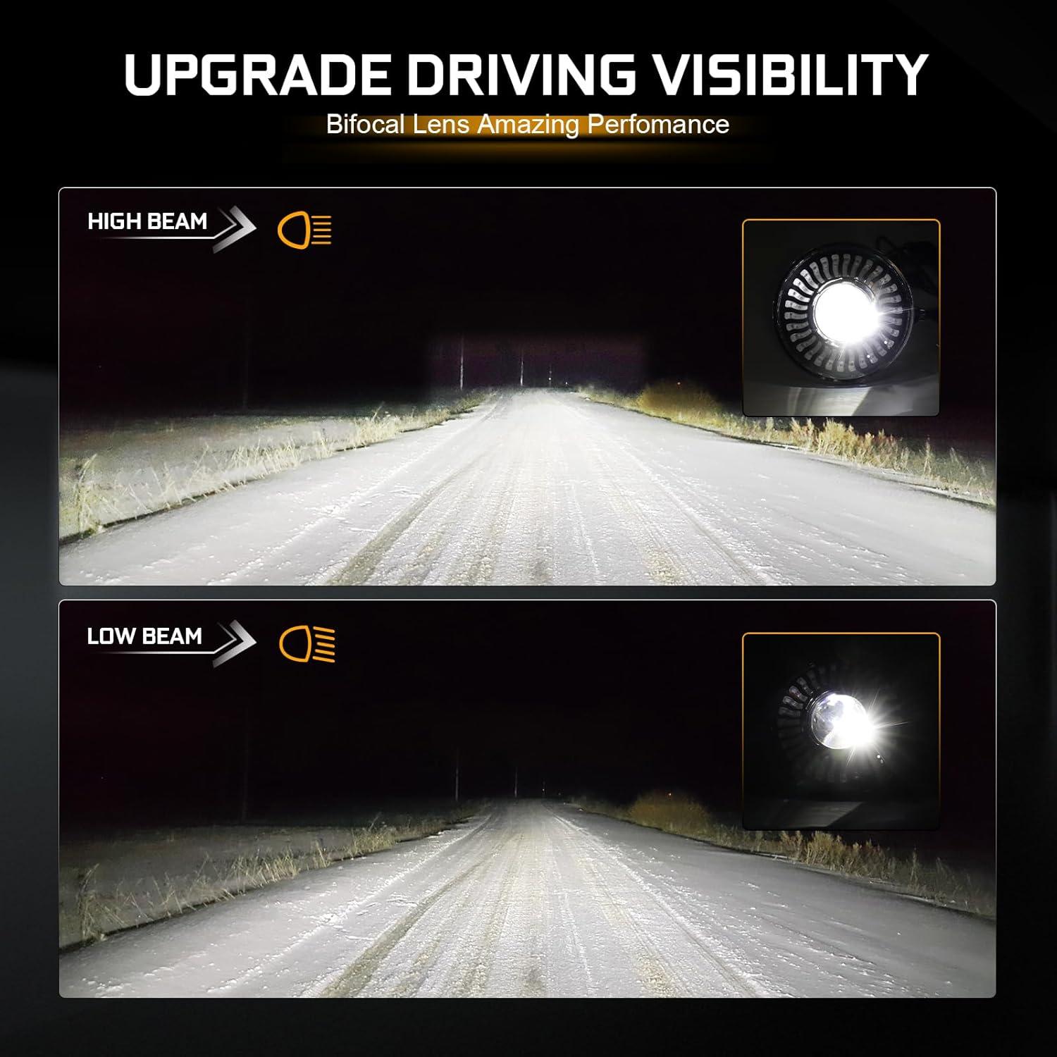 Faro LED BraveWAY 7" RGB para Motocicleta, Impermeable