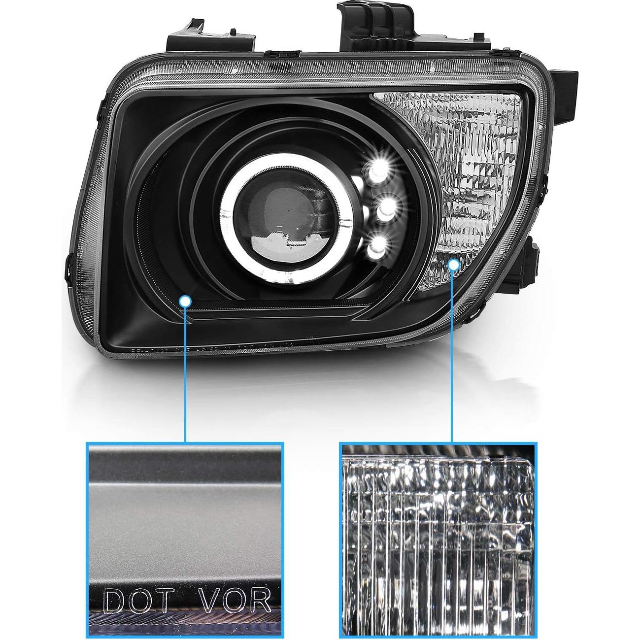 Faros Proyector AmeriLite Halo Negro para Honda Element 03-06
