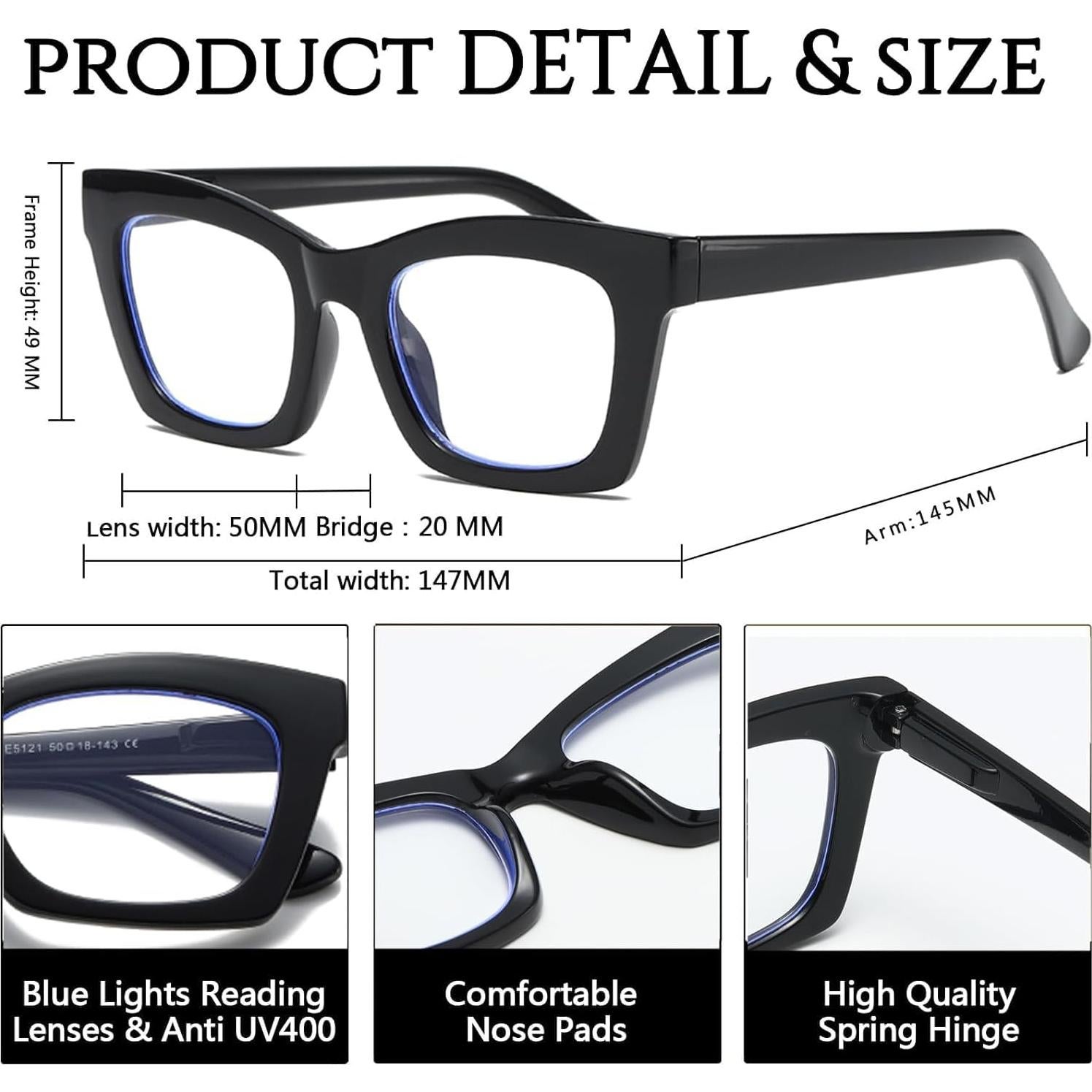 Gafas de lectura Hubeye 2 Pack con bloqueo luz azul +0.0