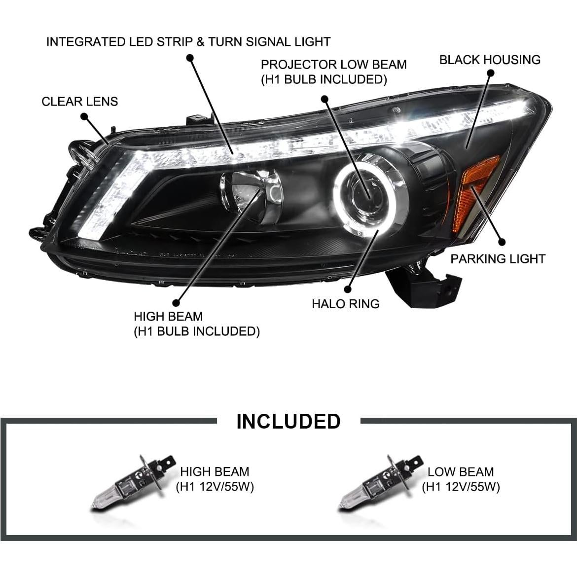 Faros Proyectores LED Spec-D Tuning Honda Accord 2008-2012