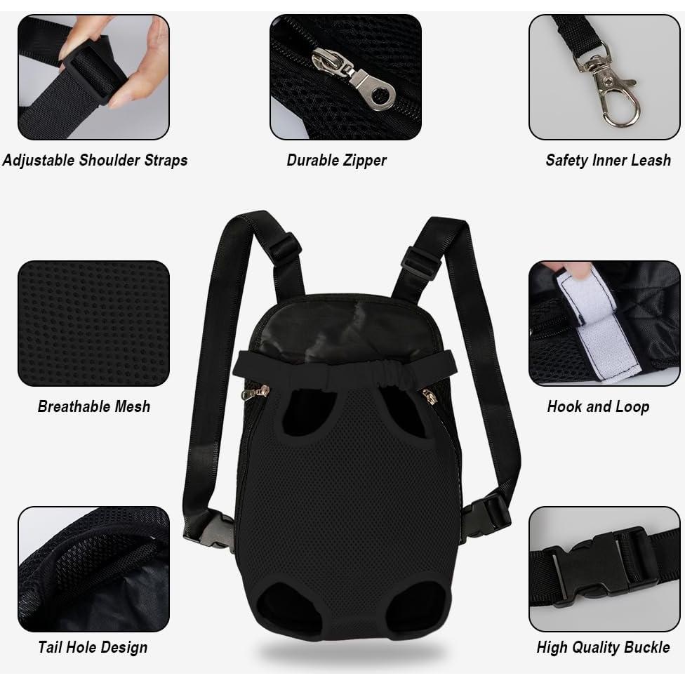 Mochila Transportadora para Perros FEimaX Pequeña Negra
