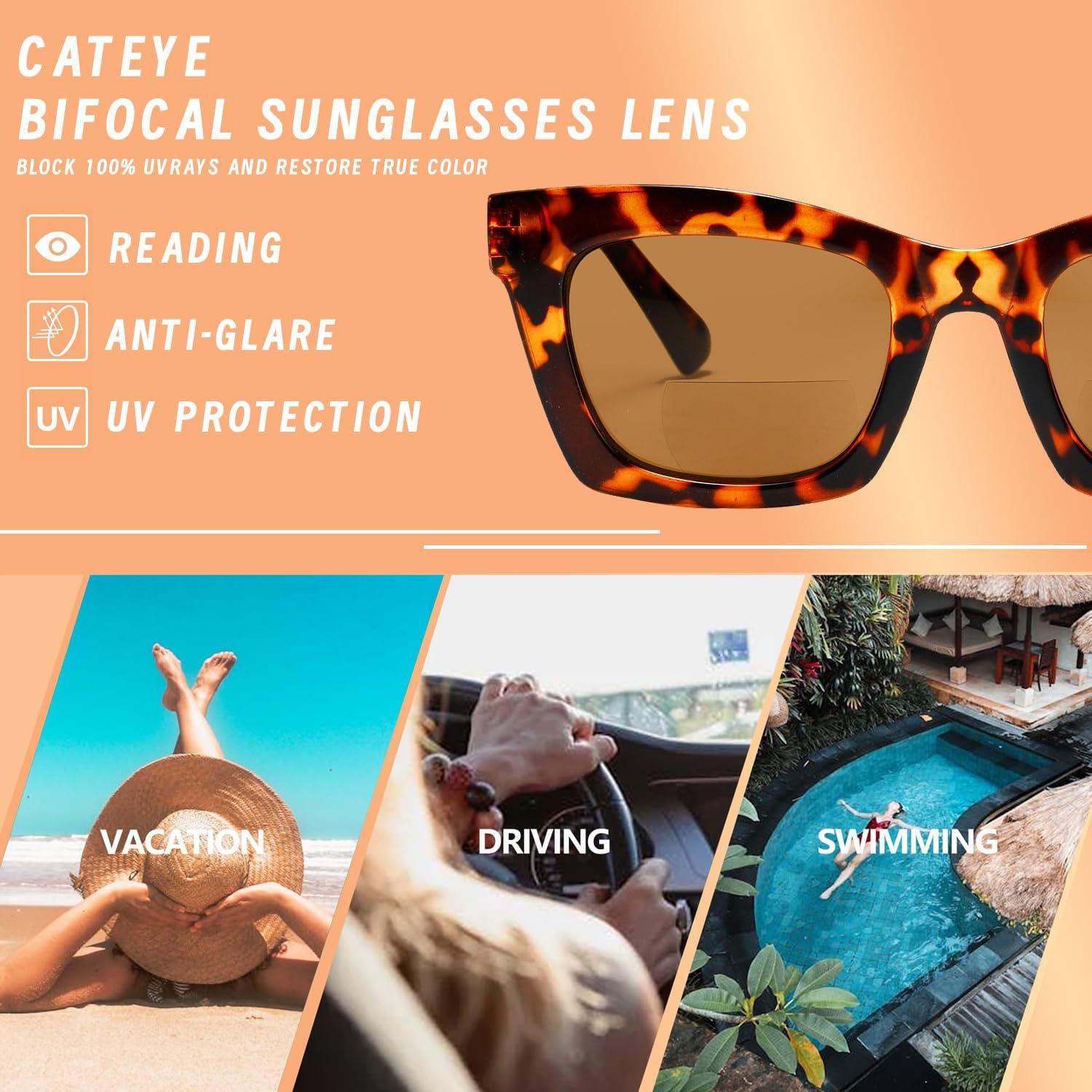 Gafas de sol bifocales Hubeye 3 paquetes UV400 +1.5 dioptrías