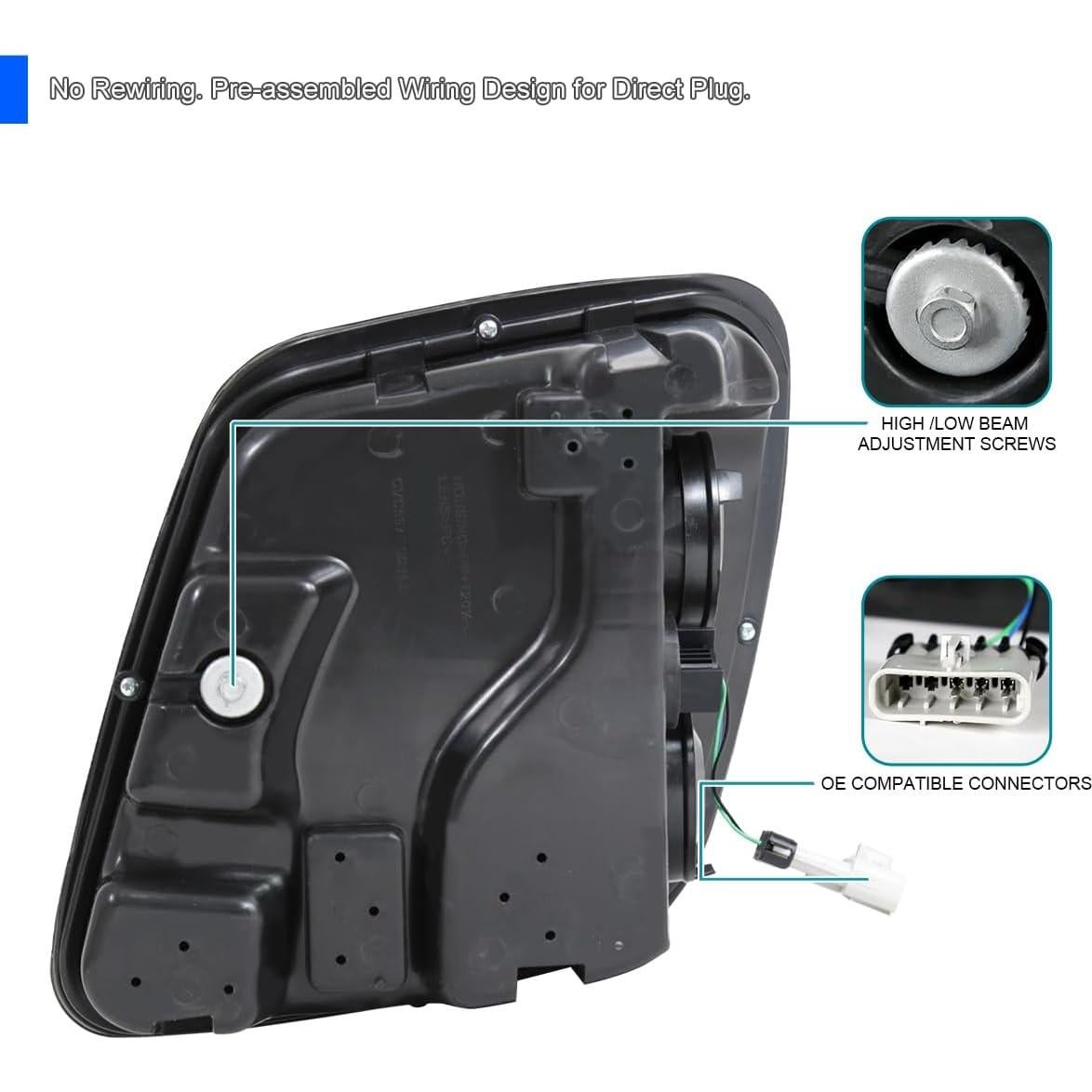 Faros Proyector Negro Spec-D Tuning para Chevy Corvette C5 1997-2004