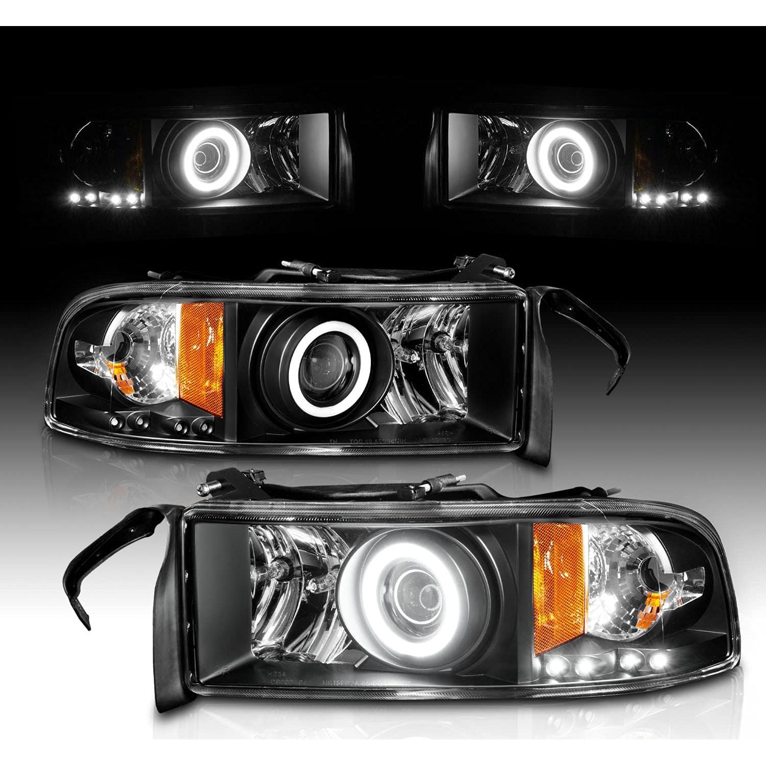 Juego de Faros Proyector Xtreme LED Halos AmeriLite 94-02 Ram