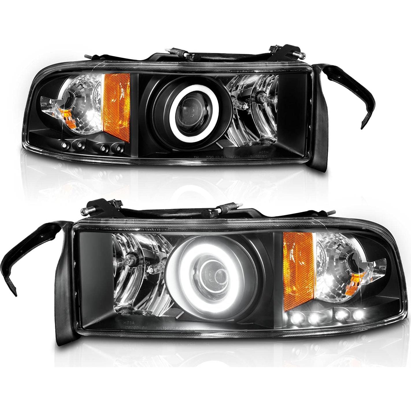 Juego de Faros Proyector Xtreme LED Halos AmeriLite 94-02 Ram