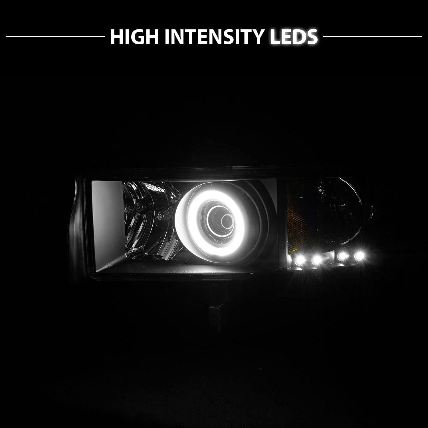 Juego de Faros Proyector Xtreme LED Halos AmeriLite 94-02 Ram