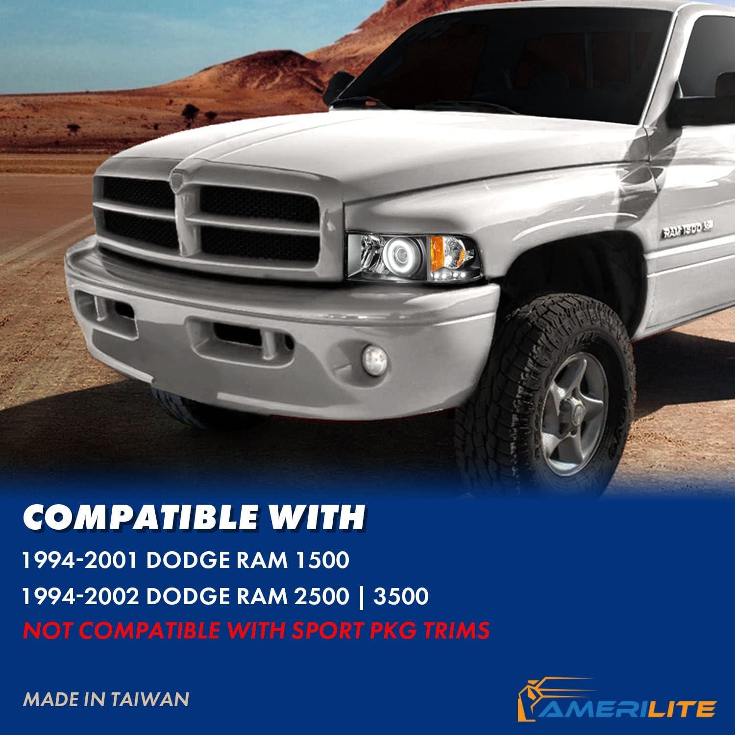 Juego de Faros Proyector Xtreme LED Halos AmeriLite 94-02 Ram