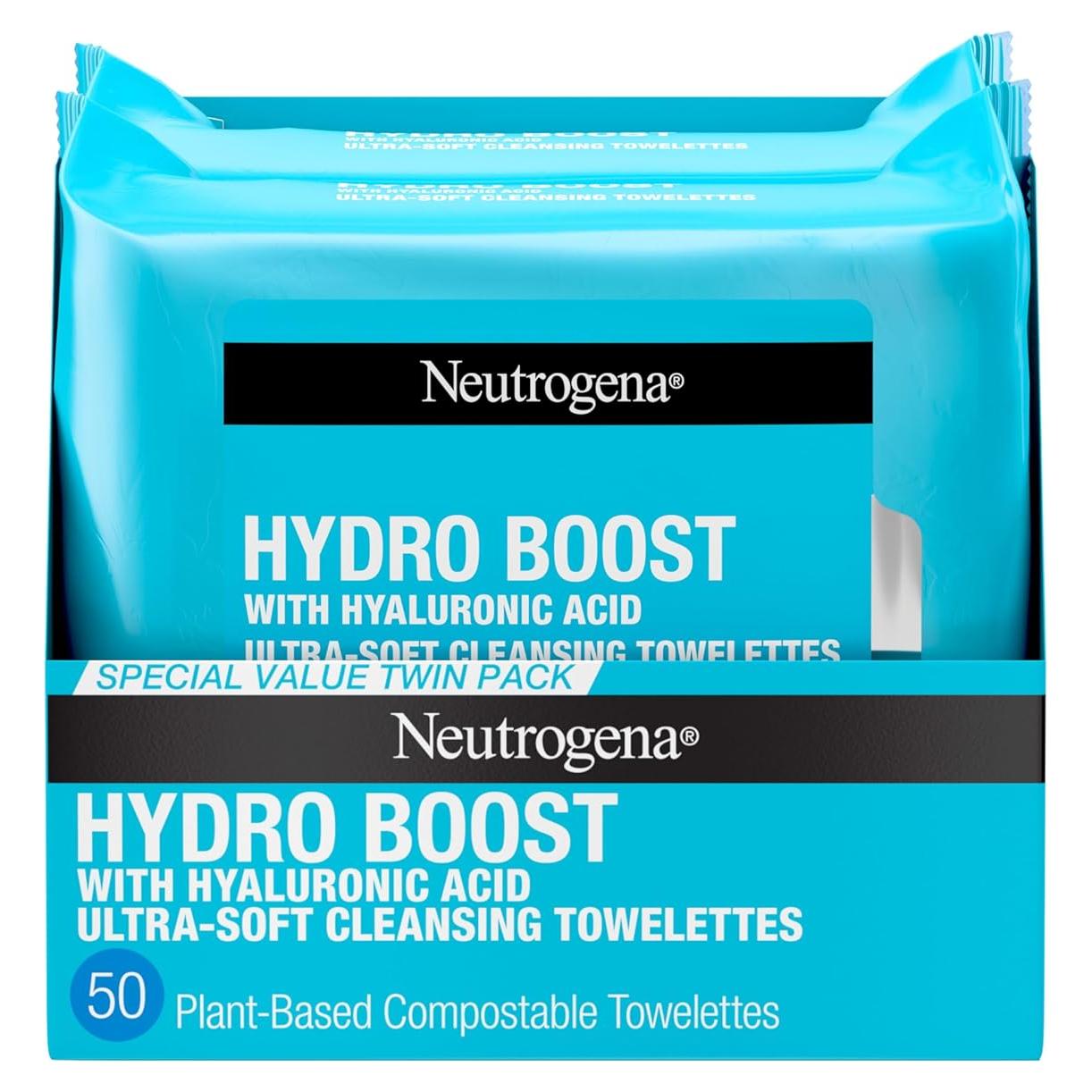 Toallitas Faciales Neutrogena Hydro Boost 50 Unidades Hipoalergénicas