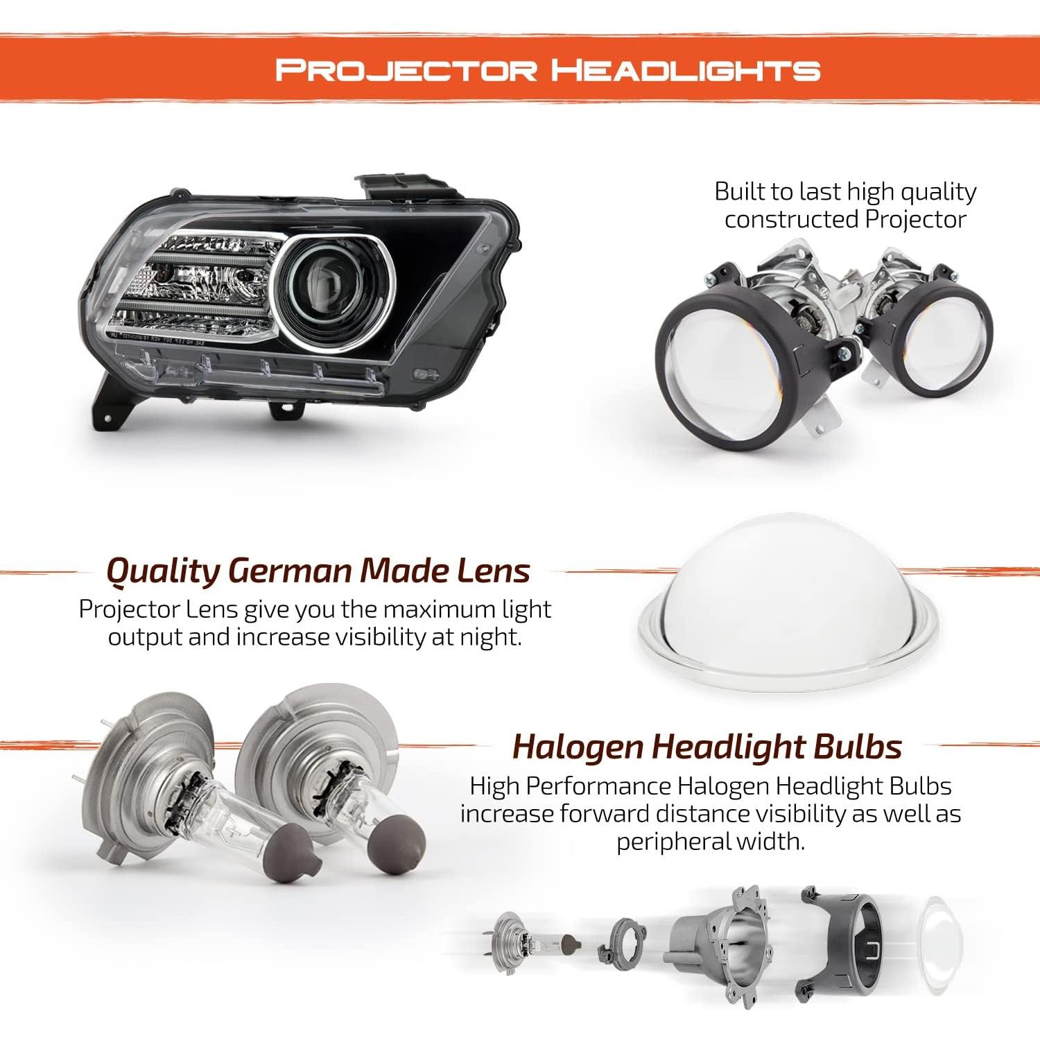 Faros Proyector Halógenos AKKON para Ford Mustang 2010-2014