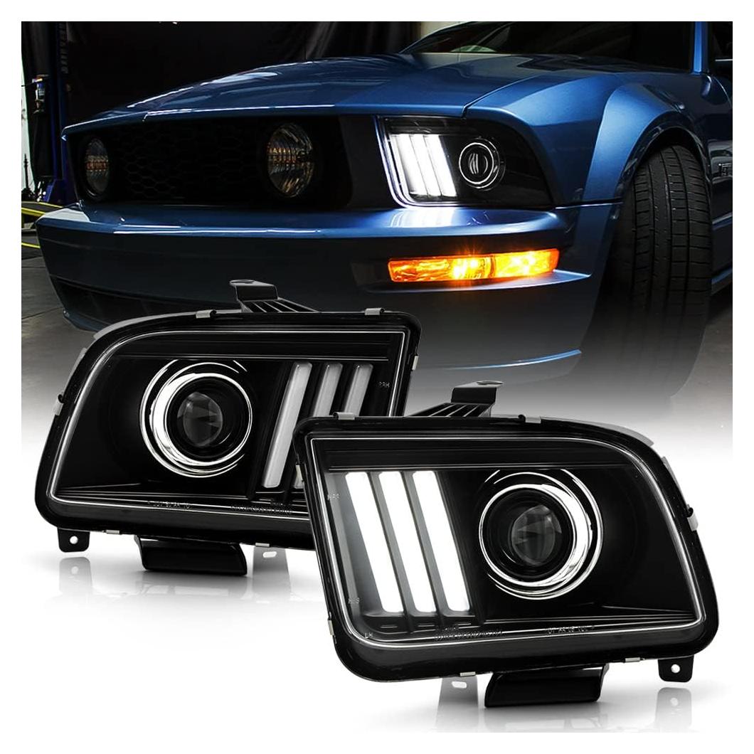 Faros Proyector LED ACANII para Ford Mustang 2005-2009 Negro