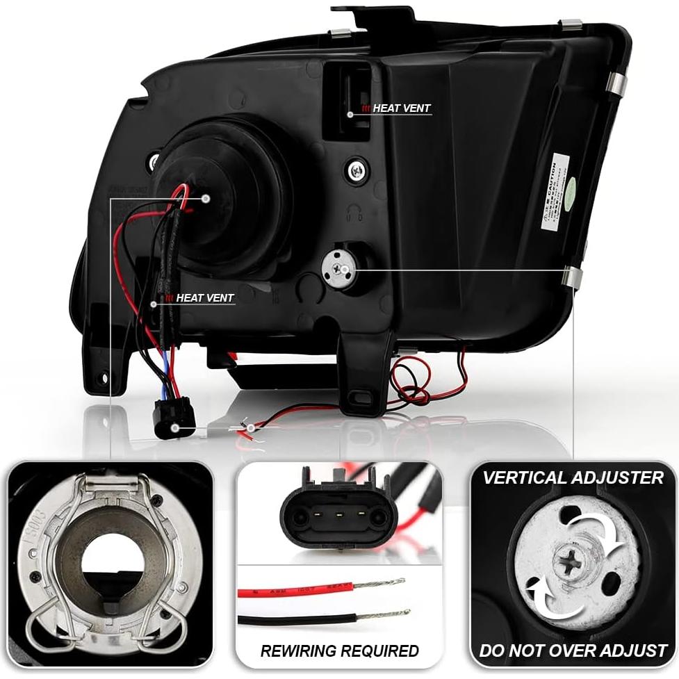 Faros Proyector LED ACANII para Ford Mustang 2005-2009 Negro