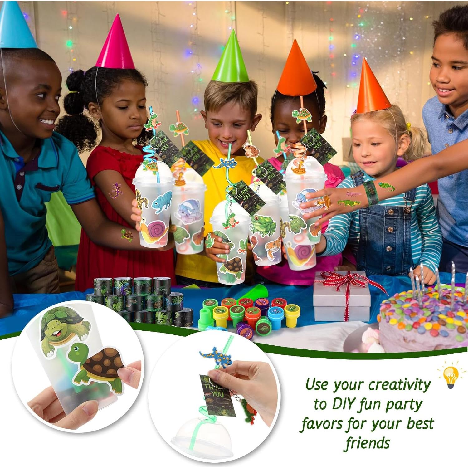 Conjunto de Fiesta Reptiles Poen 212 Piezas Diversión