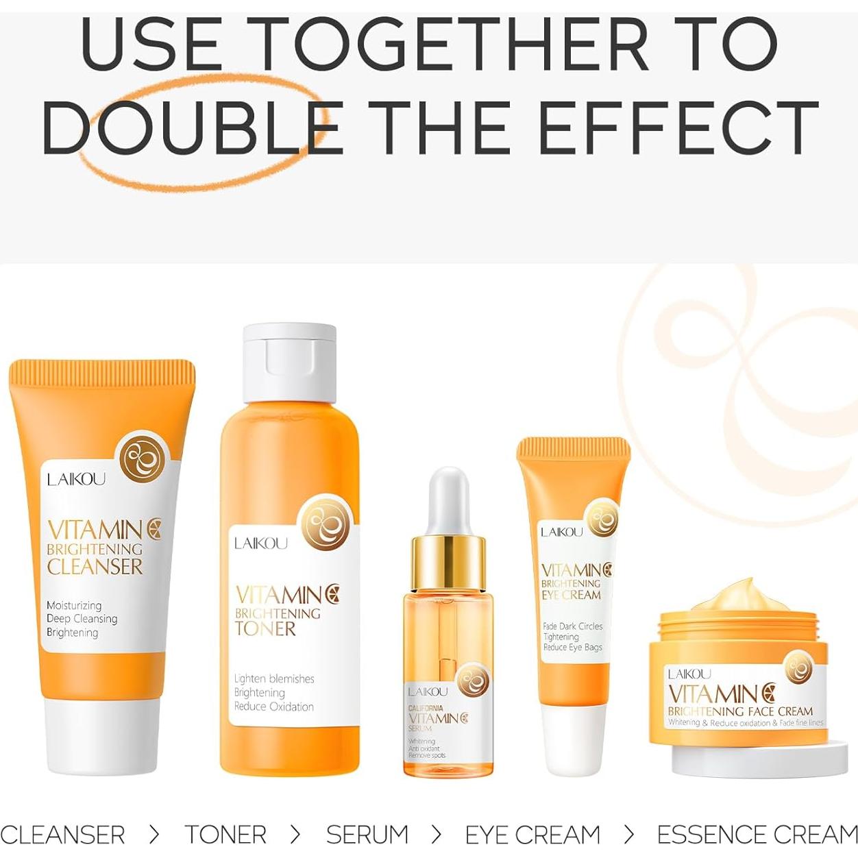 Kit de Cuidado Facial LAIKOU 5 Piezas Vitamina C