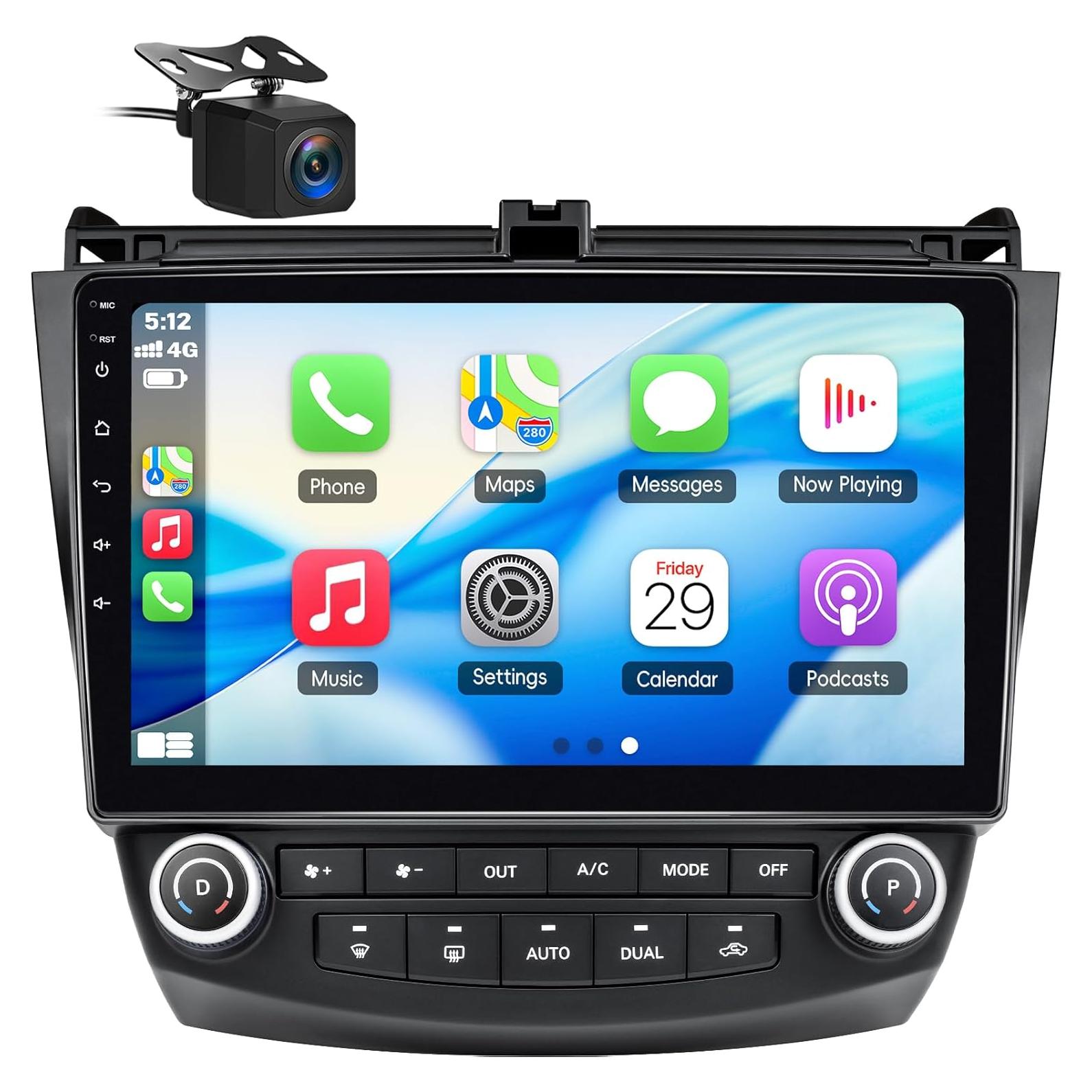 Estéreo de Radio Asenago para Honda Accord 7ª 2003-2007 con Carplay y Bluetooth
