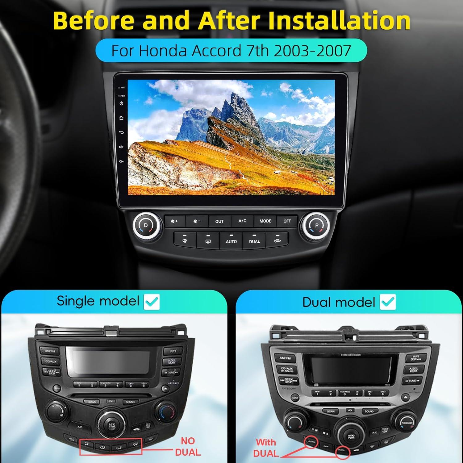 Estéreo de Radio Asenago para Honda Accord 7ª 2003-2007 con Carplay y Bluetooth