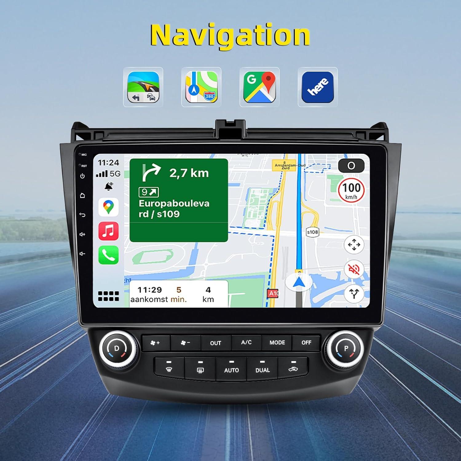 Estéreo de Radio Asenago para Honda Accord 7ª 2003-2007 con Carplay y Bluetooth