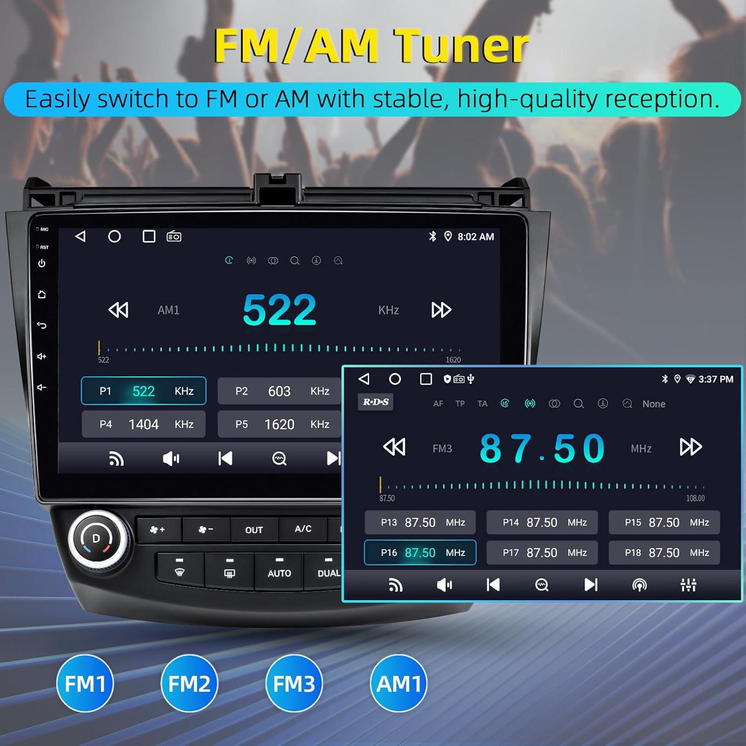 Estéreo de Radio Asenago para Honda Accord 7ª 2003-2007 con Carplay y Bluetooth