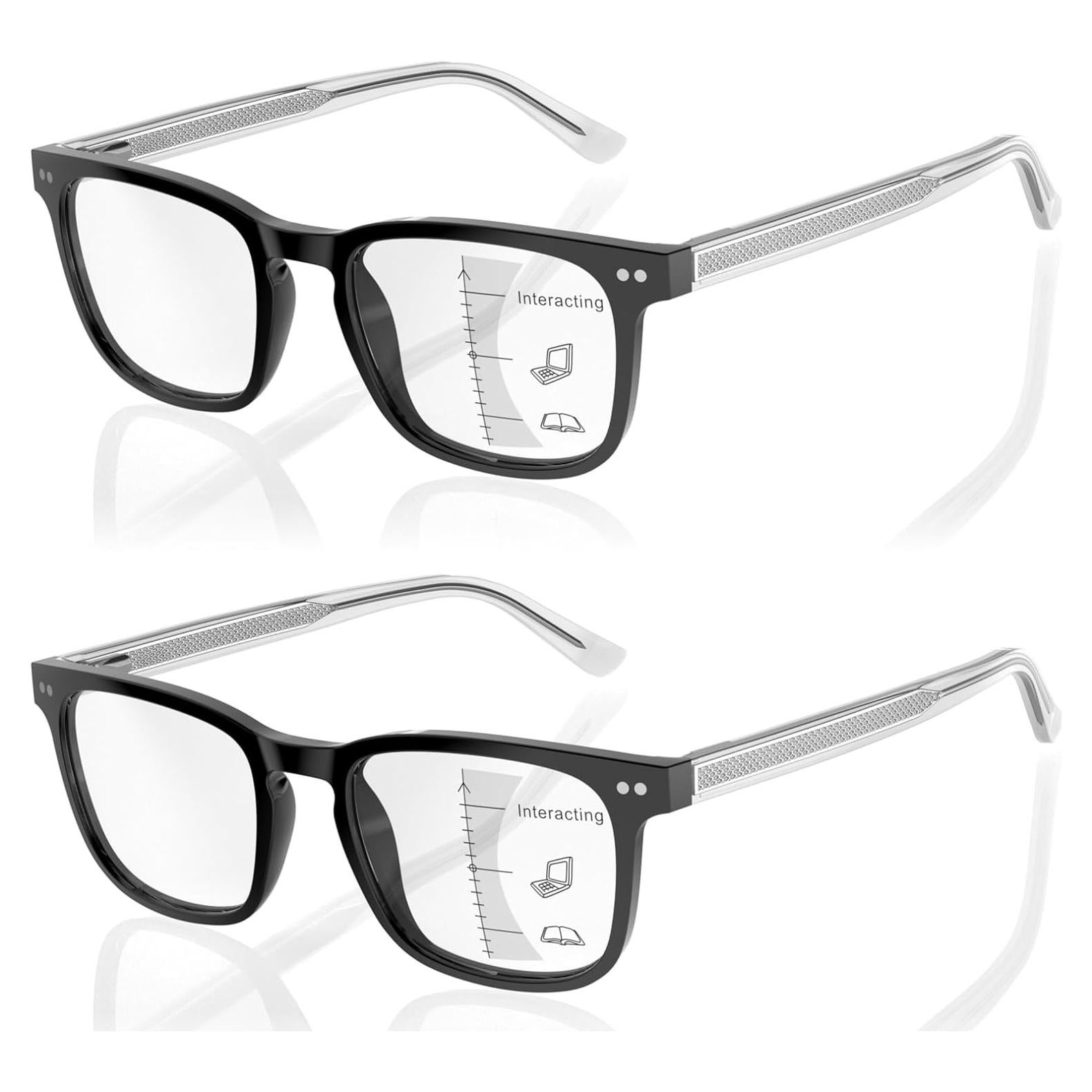 Gafas de lectura multifocal progresivas Metal 1.25x - 2 Pzas