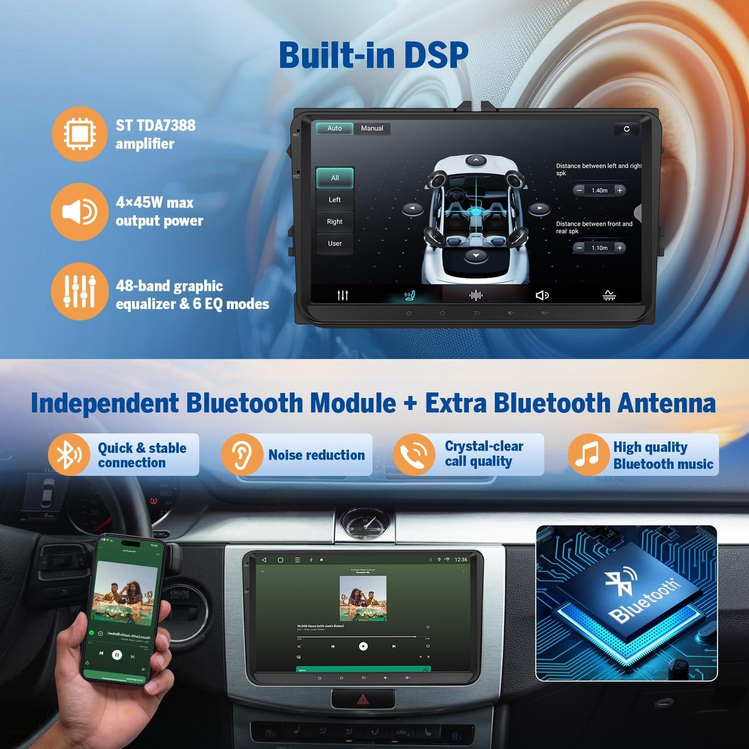 Estéreo de Coche Eonon VWX7 Android 14 9" 3+32GB Bluetooth